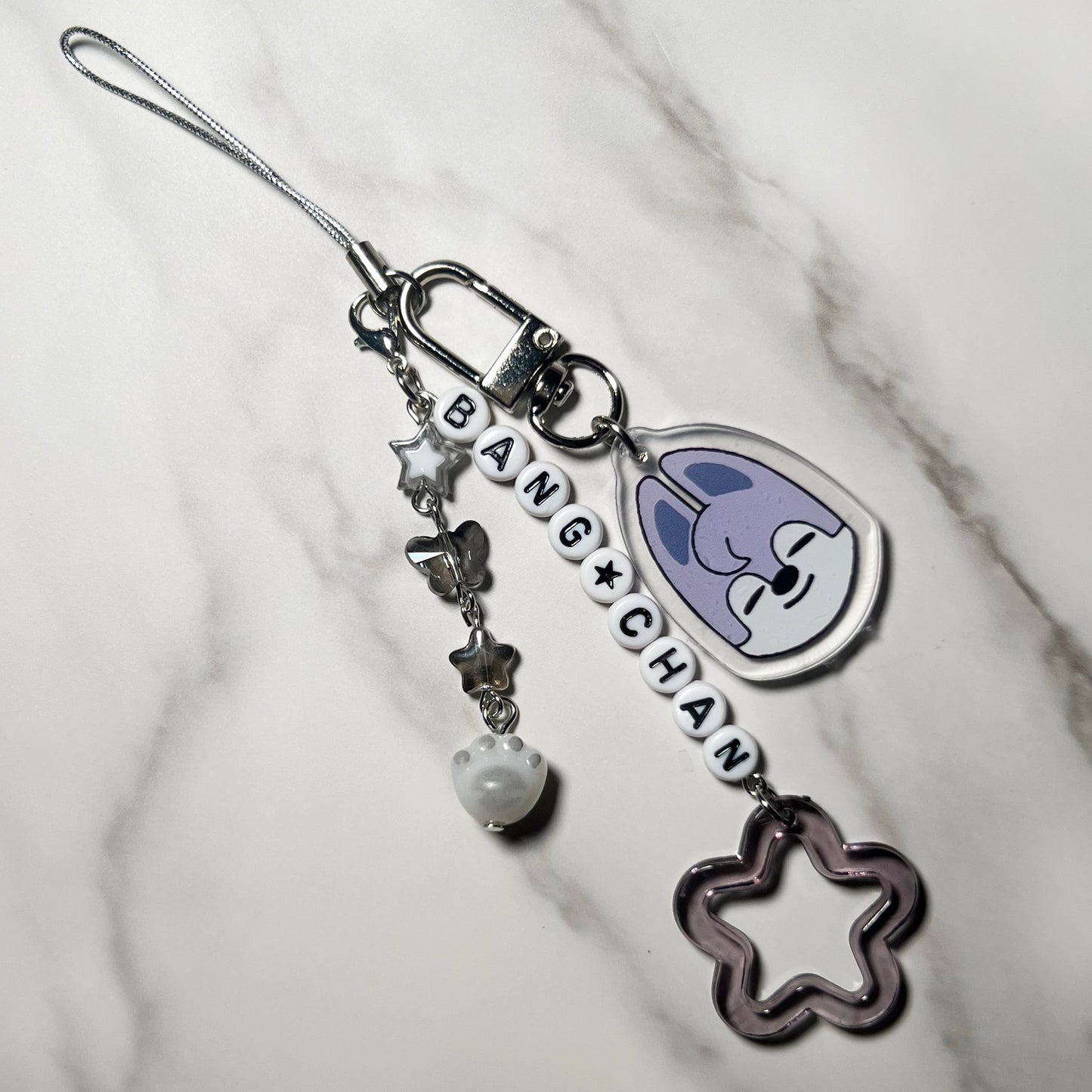 SKZ Acrylic Beaded Bias Keychain Lightstick Phone Charms