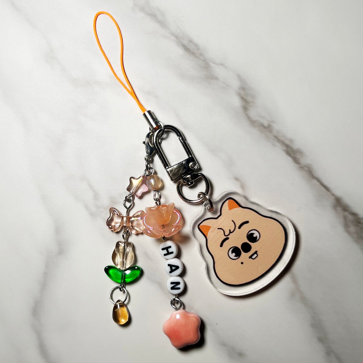 SKZ Acrylic Beaded Bias Keychain Lightstick Phone Charms