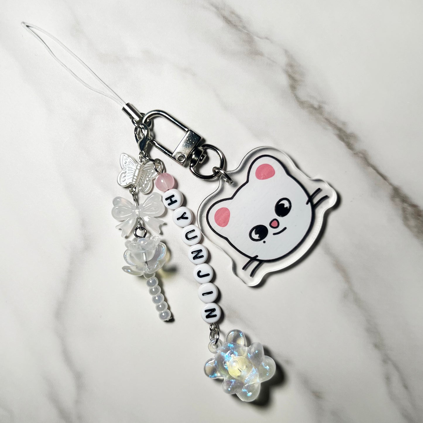 SKZ Acrylic Beaded Bias Keychain Lightstick Phone Charms