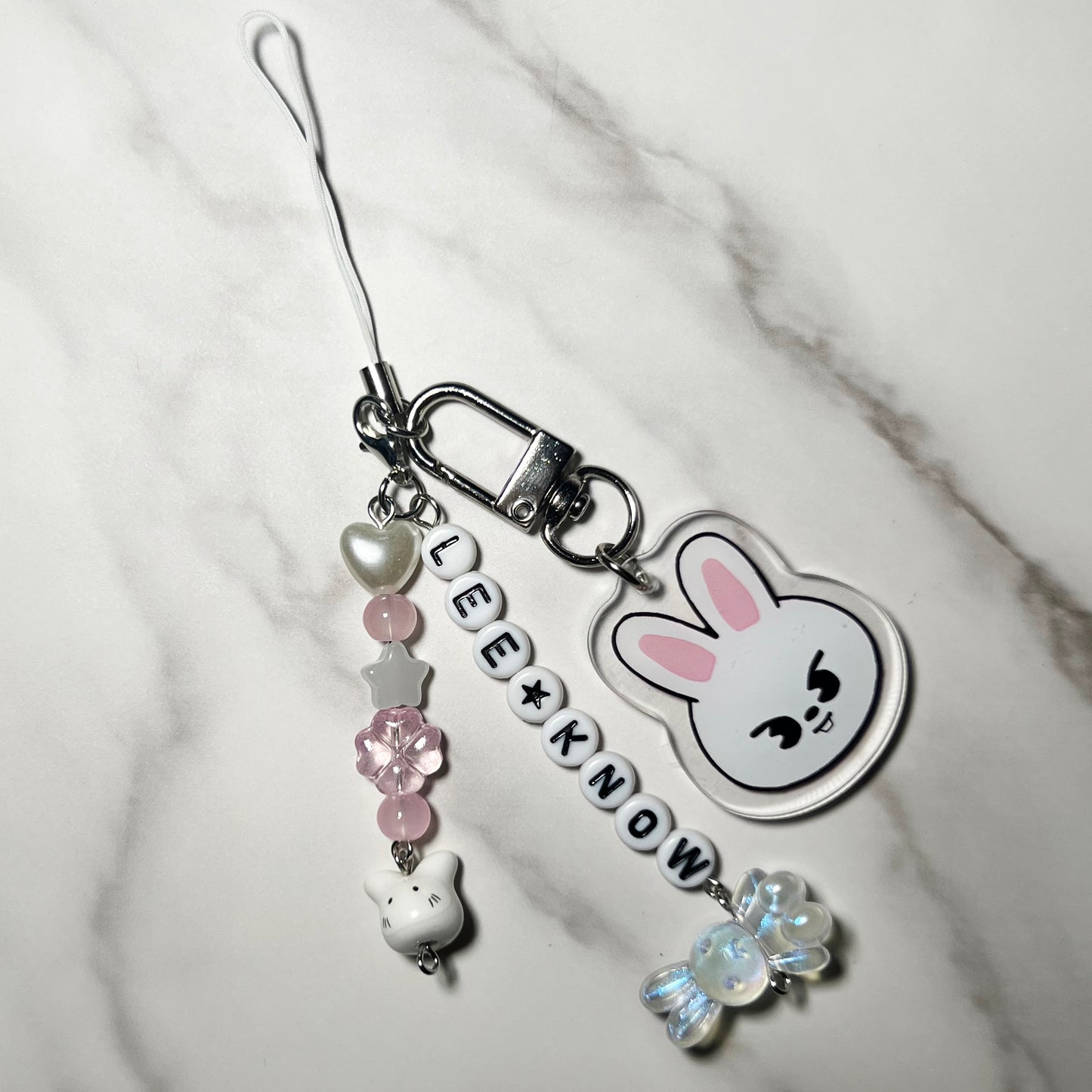 SKZ Acrylic Beaded Bias Keychain Lightstick Phone Charms