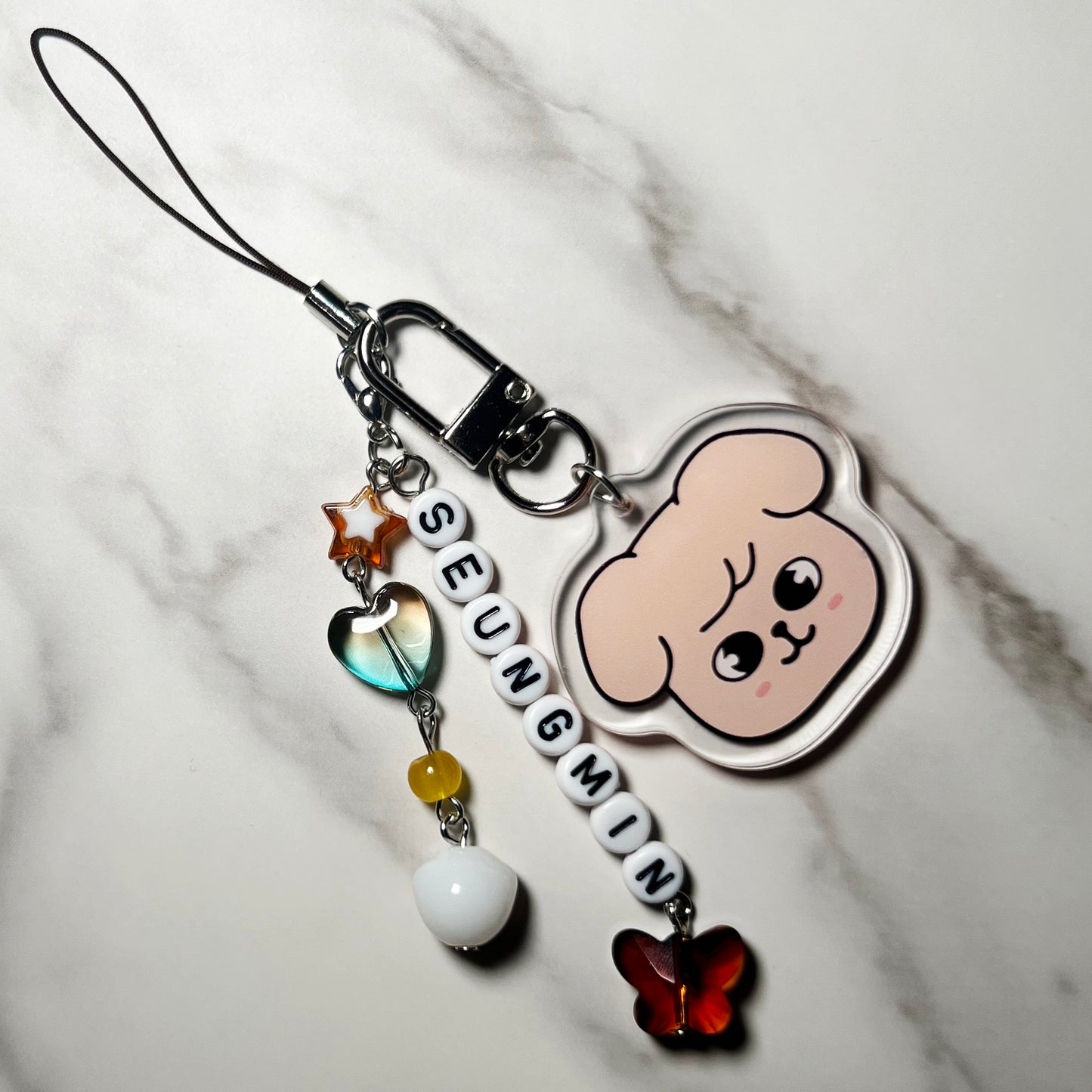 SKZ Acrylic Beaded Bias Keychain Lightstick Phone Charms