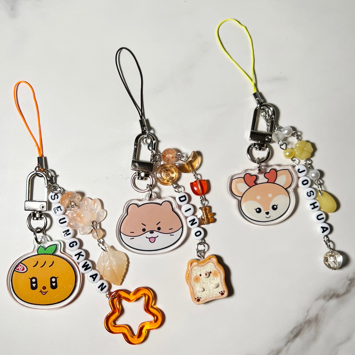 SVT Acrylic Beaded Bias Keychain Lightstick Phone Charms