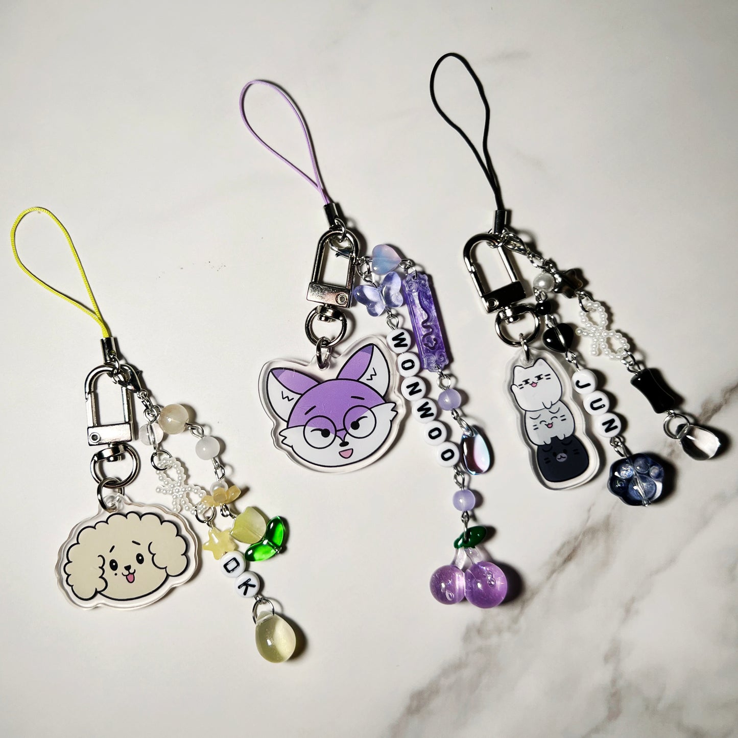 SVT Acrylic Beaded Bias Keychain Lightstick Phone Charms