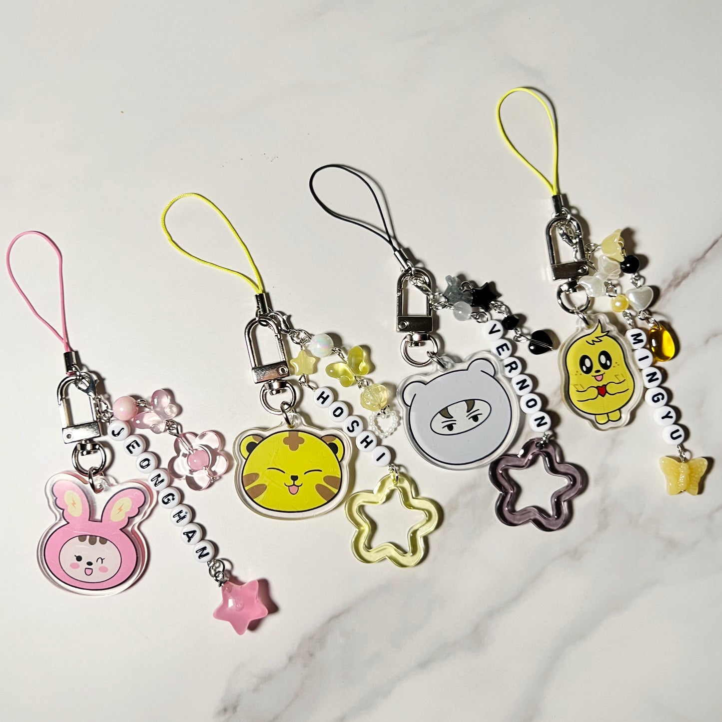 SVT Acrylic Beaded Bias Keychain Lightstick Phone Charms